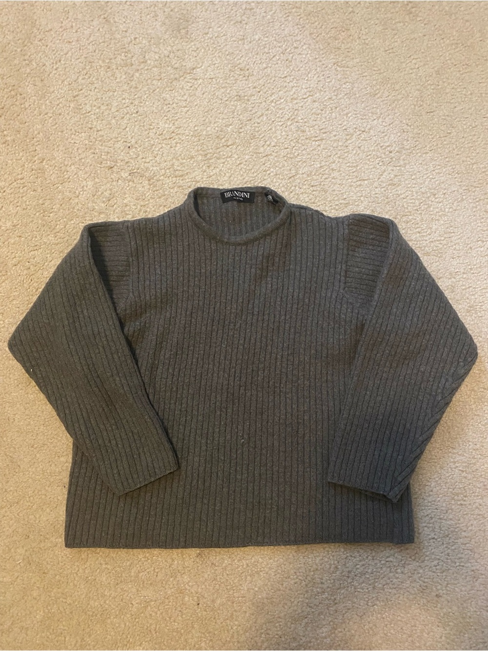 Dark Green Knit Brandini Cropped Sweater